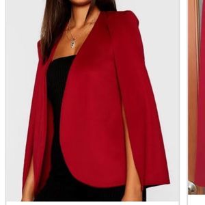 Nasty Gal Red Cape Blazer
